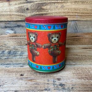 Christmas Teddy Bear Musical Tin Bristol Ware 1985 (Vintage, Collectible, Rare)